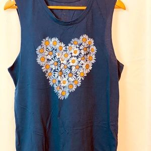 ZOE AND LILLY NAVY SLEEVELESS TSHIRT